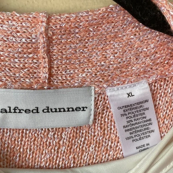 Alfred dunner cardingan and shirt combo pink with sequins size XL - Picture 2 of 4